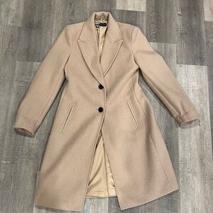 Zara Size S Fitted Soft Coat, Taupe Brown